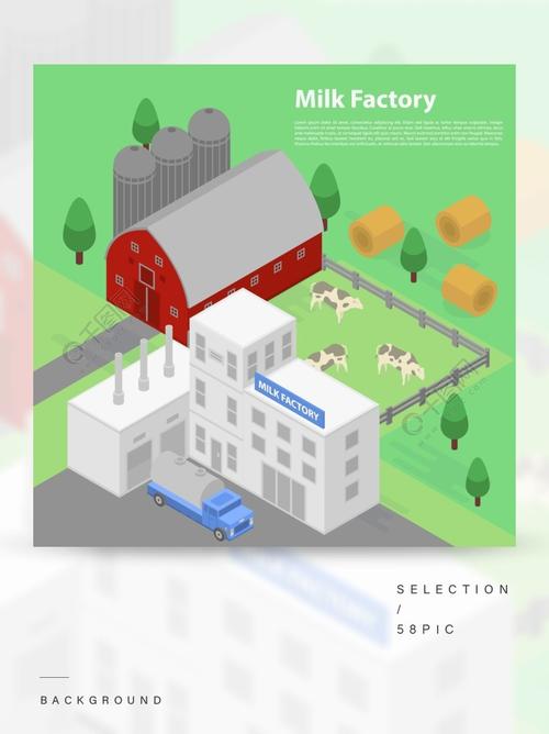 牛奶工厂概念背景牛奶工厂传染媒介网络设计的概念背景的等量例证牛奶